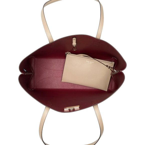 New Kate Spade All Day Large Tote Leather Timeless Taupe - Picture 4 of 5